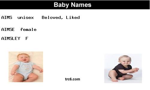 aims baby names